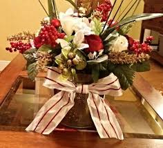 Christmas Floral Arrangement Made With Supplies From The Dollar Tree