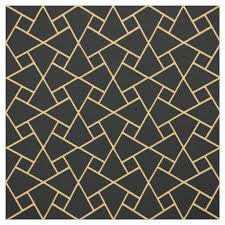 Custom Black Gold Effect Islamic Geometric Pattern Fabric Zazzle Com