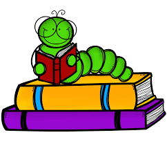Stack of books and worm with onto clipart jpg - Clipartix