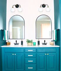 moody art deco master bathroom vanity