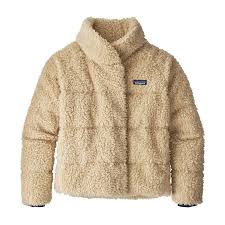 W S Recycled High Pile Fleece Down Jacket Oyster White Oywh Down Jacket Womens Fleece Sherpa Coat Woman