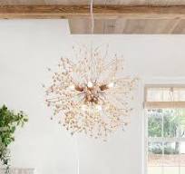 Bohemian Wood Beaded Firework Dandelion Pendant | Farmhouze Light
