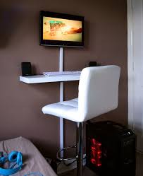 It can be used as a computer desk when expanded and a cabinet when folded, this wall mounted desk is perfect for bedroom, living room, reading room, office or other place you want. Tiny Workspace With A Clever Small Diy Computer Desk Pureinfotech