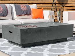 As the name implies, these unique products provide the beauty and warmth of a cozy fire as well as the added functionality of an outdoor table. Nova Outdoor Living Cairns Gas Firepit Coffee Table With Wind Guard Firepit And Fire Bowl At Mattressman