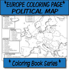 On each of the following pages, you will find an image of one famous work of art. Coloring Book Page Europe Political Map By The Human Imprint Tpt