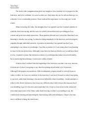 These mistakes occurred despite her attempts to learn qualitative interviewing best practices and develop her craft of interviewing beforehand. Mock Interview Reflection Paper Jessica Hummel Mock Interview Reflection Paper Jessica Hummel March 27th 2016 Mgmt 3009 Recruitment And Selection Course Hero