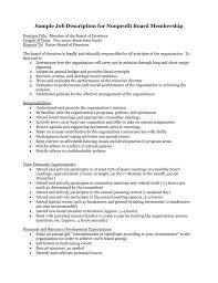 Learn the areas of responsibility, title use; Sample Job Description For Nonprofit Board Member