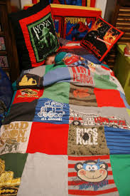 Sew all pieces together on pinned sides. How Neat Would It Be If In Each Room Of Your Kids There Was A Quilt On The Bed Made Out Of Their Favorite T Shirts Quilts Tshirt Blanket Bear Quilts
