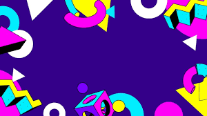 Colorful 90s Geometric Shapes Zoom Virtual Background Background Work Friends Your Sky