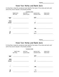 Naming notes and rests in music. Know Your Notes And Rests Quiz Half Page Music Classroom Activities Music Lesson Plans Music Lessons