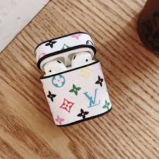 Classic Luxury Style Monogram Leather Protective Shockproof Case For Apple Airpods 1 2 Cute Ipod Cases Earbuds Case Cute Phone Cases