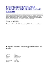 Check spelling or type a new query. Pusat Kursus Rpp Silabus Kurikulum 2013 Gratis Bahasa Inggris