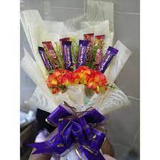 With balloon and teddy bear. Chocolate Bouquet Simple And Cute Shopee Malaysia