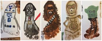 Force Footprints Craftymom Starwars Star Wars Kids Crafts Star Wars Diy Crafts Handprint Art Kids
