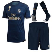19 20 Real Madrid Away Navy Soccer Jerseys Kit Shirt Short Socks