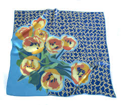 Hand Painted Square Silk Neck Scarf Floral Print Shawl Etsy Hand Painted Scarves Hand Painted Silk Scarf Painted Scarf