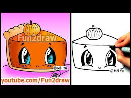 How To Draw Thanksgiving Things Cute Pumpkin Pie Fun2draw Food Youtube Fun2draw Cute Food Drawings Thanksgiving Drawings