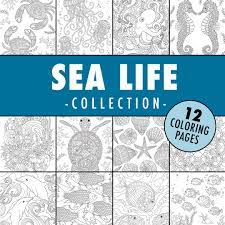 See more ideas about coloring pages, adult coloring pages, coloring books. Sea Life Collection 12 Coloring Pages Sarah Renae Clark Coloring Book Artist And Designer