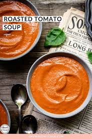 Creamy Vegan Roasted Tomato Soup Crowded Kitchen Recipe In 2021 Roasted Tomatoes Creamy Vegan Tomato Soup Easy Vegan Soup