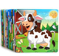 60PCS Kids Paper Jigsaw Puzzle Custom Educational Toys Baby Montessori  Animal Wooden Jigsaw Puzzle Preschool Games