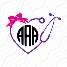 Download Stethoscope Heart Svg Nurse Svg Nurse Monogram Svg Cut Table Etsy