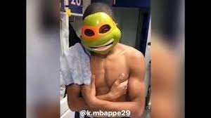 Michelangelo, nicknamed mike or mikey, is a fictional superhero and one of the four main characters of the teenage mutant ninja turtles comics and all related media. Thiago Silva Gets Kylian Mbappe A Michelangelo Ninja Turtles Mask For His Birthday Youtube