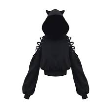Japanese Cat Ear Sweater Yv42812 Youvimi Short Hoodie Cute Outfits Kawaii Clothes