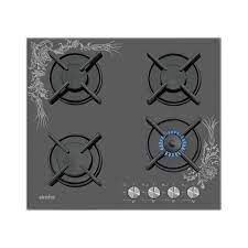 4 gözü gazlı ocak tipi: Simfer 3037 Cam Tezhip Desen Set Ustu Ocak Siyah