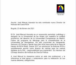 La prioridad es la salud. Organizacion Ardila Lulle Saco A Juan Lozano De Direccion De Noticias Rcn