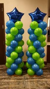 Wall Balloon Decoration Ideas For Birthday Party Company Colors Spiral Columns Party Rentals Pjs Rentals Rental Images Party Equipment Event Rentals Ba Balloon Columns Balloon Decorations Balloons