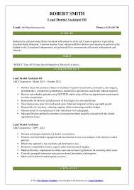 Use the best resumes of 2021 to create a resume in 2021 and land your dream job. Lead Dental Assistant Resume Samples Qwikresume