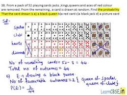 Free Rd Sharma Class 10 Solutions Probability Learn Cbse Probability Card Drawing Solutions