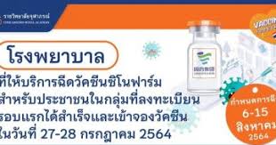 สรุปจังหวัดที่เปิดให้ลงทะเบียน ฉีดวัคซีนโควิด ยี่ห้อ sinopharm หลังจากที่ ราชวิทยาลัยจุฬาภรณ์ รับมอบวัคซีนทางเลือก ซิโนฟาร์ม จำนวน 1 ล้านโดส Zezjm7abbm2yom