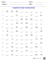 Math Worksheets Dynamically Created Math Worksheets Skip Counting Worksheets Math Worksheets Counting Worksheets