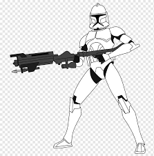 Star wars in under five minutes. Clone Trooper Line Art Drawing Blaster Star Wars Angle Hand Monochrome Png Pngwing