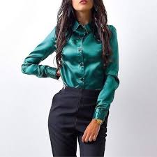 En popeline, coton, soie, satin, dentelle, flanelle, laine mélangée, viscose, lyocell. Chemisiers Satin Creation Satin