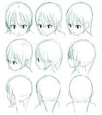 顔を様々な角度から描く 萌えイラストを描きたい ぷらす desenhando esbocos cabelo de anime cabelo manga