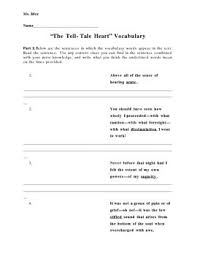 The Tell Tale Heart Vocabulary Worksheet In 2020 Vocabulary Worksheets Vocabulary The Tell Tale Heart