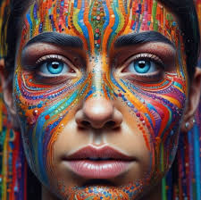 a photorealistic image of a person in the reference image is painting