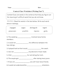 Context Clues Worksheet Writing Part 7 Intermediate Context Clues Worksheets Context Clues Lesson Context Clues