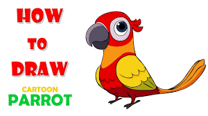 This activity is meant for younger artists. How To Draw Parrot Draw Colorful Parrot Learn Cartoon Drawings Arts For Kids Digital Art Youtube