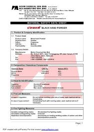 Since february 2010, amtech chemical progressed into a bigger facility in pasir gudang industrial area in johor. Msds Black Hand Powder Mohm Chemical Sdn Bhd