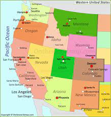 State in southwestern region of united states, part of western and mountain states. Map Of Western United States