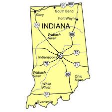 A collection maps of indiana; Indiana Us State Powerpoint Map Highways Waterways Capital And Major Cities Clip Art Maps