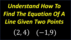 Find The Equation Of A Line Given Two Points Understand In 10 Minutes Understanding Math Courses Math Help