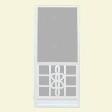 Unique Home Designs 36 In X 80 In Biscayne White Outswing Metal Hinged Screen Door Ishm450036wht The Home Depo Unique House Design House Design Screen Door