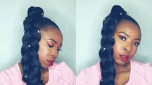 Repeat the process to get an adorable jumbo box braids hairstyle. How To Jumbo Braid Ponytail Hairstyle On Short Natural Hair Video Black Hair Information