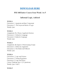 Critical thinking tests are often used in job assessments in the legal sector to assess a candidate's analytical critical thinking skills. Phi 103entire Course From Week 1 To 5 Informal Logic Ashford By The Educationist Issuu