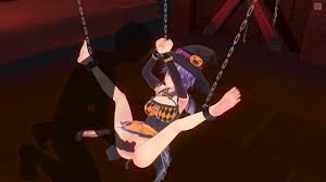 3D HENTAI BDSM Bound witch cums with squirt