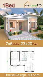 House Plans 7x6 With One Bedroom Flat Roof The House Has Car Parking And Garden Living Room D Small House Design One Bedroom House Affordable House Plans
